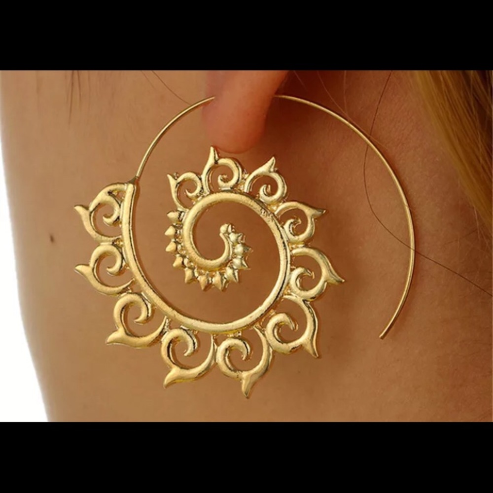 🌟 2/$24 Spiral Dangle Hoops 🌟 - Picture 1 of 6